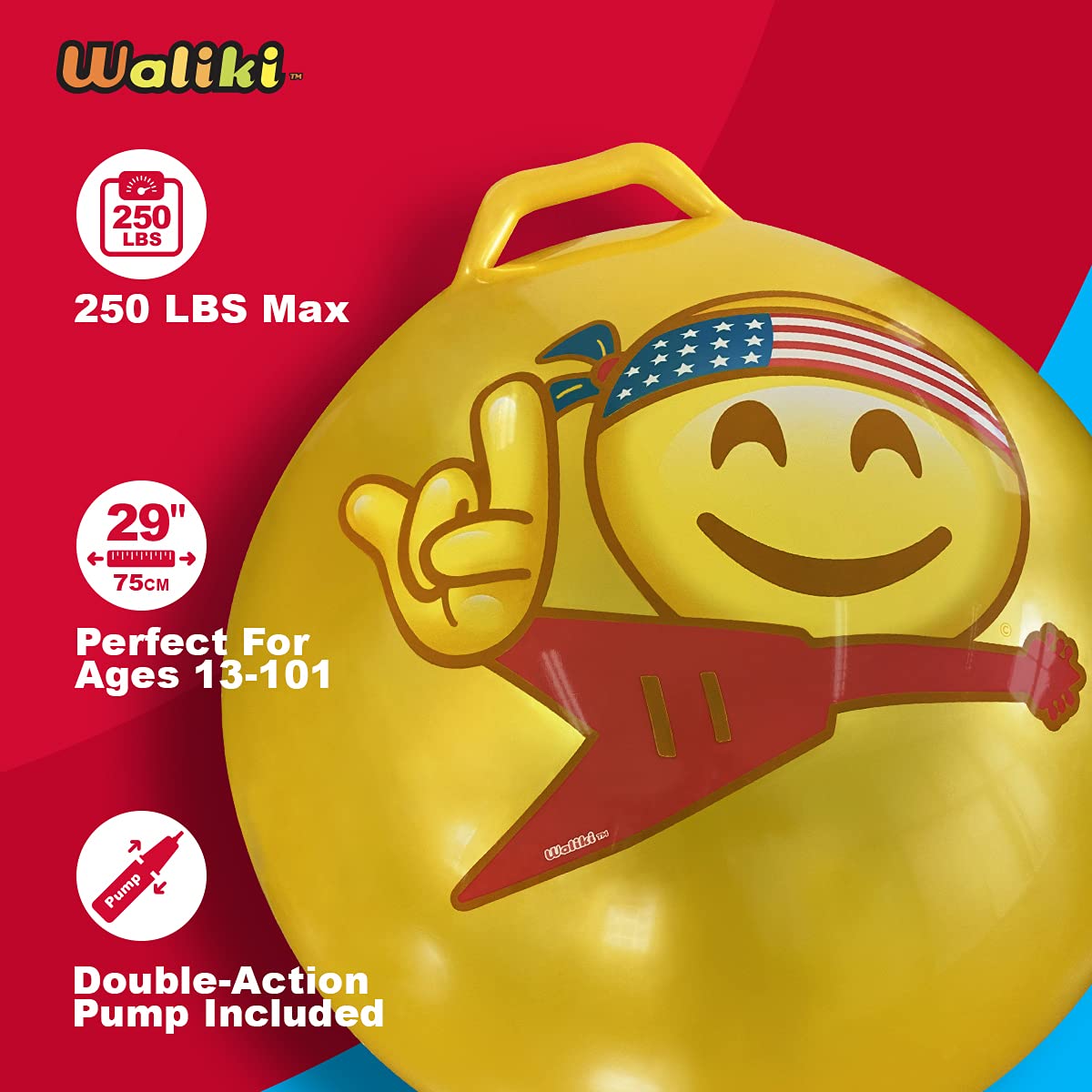 WALIKI mature-themed Size Hopper Ball | Hippity Hop | Jumping Hopping Ball | Hopping Ball with Handles