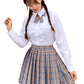 Beautifulfashionlife Japan School White Red Stripes Pleated Mini Skirts Costumes(2Xl,Grey)