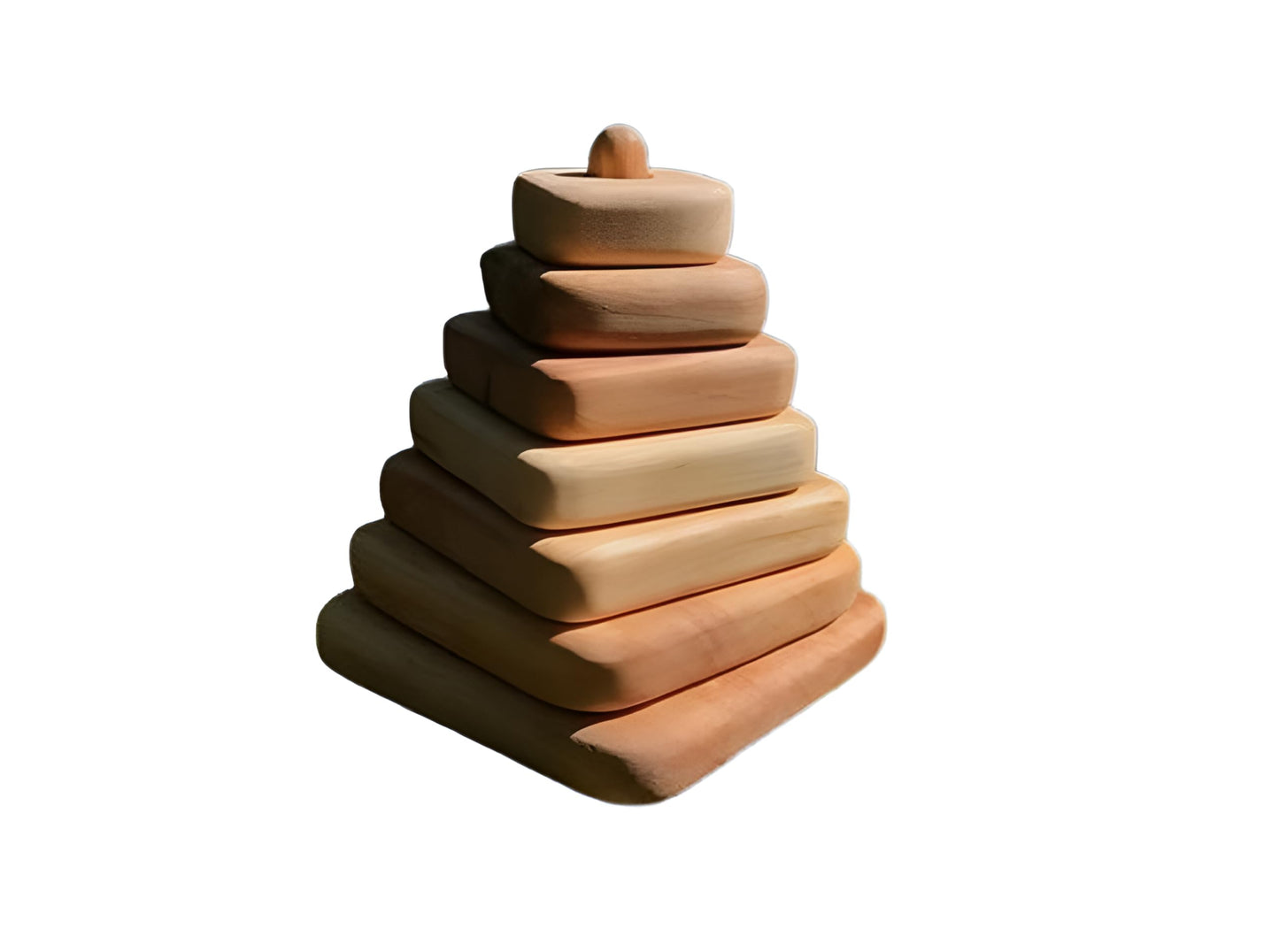 Xsource Natural Wooden Square Shape Educational Toy For Toddlers, Montessori Inspired Square Stacking And Sorting Learning Toy S