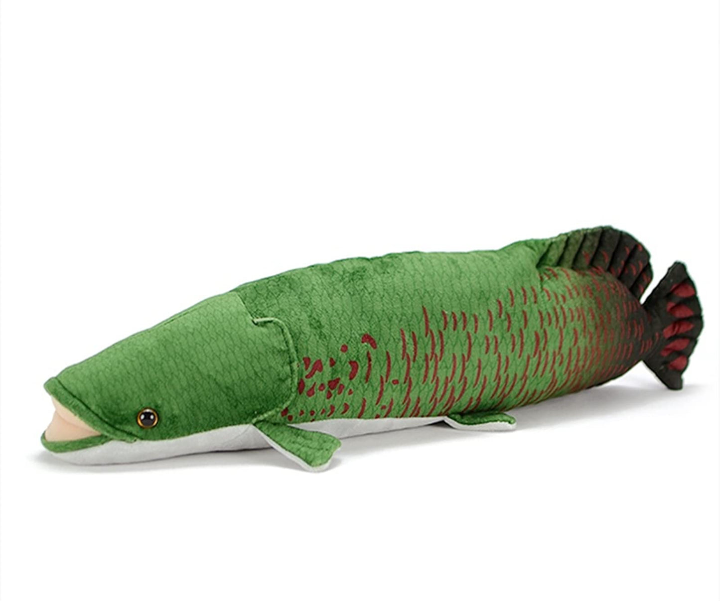 Zhongxin Made Arapaima Plush - Lifelike Arapaima Gigas Fish Stuffed Animals, Soft Green 18Inch Arapaima Fish Plushie Toy, Super