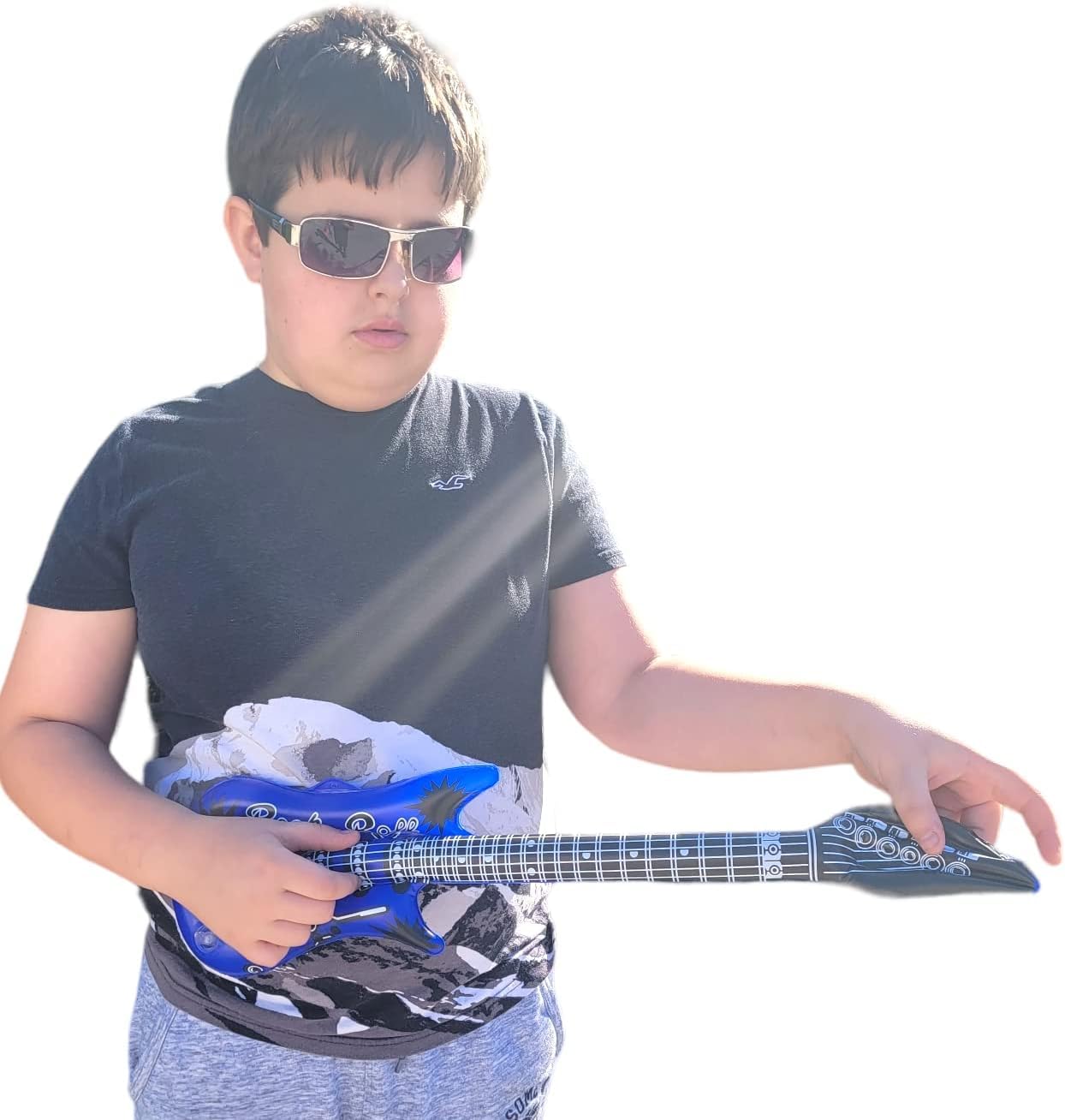 Rock Inflatable Mini Guitars (23 Inches) Vinyl. Perfect Party Favor, DJ Dance 80s Rocker (4)