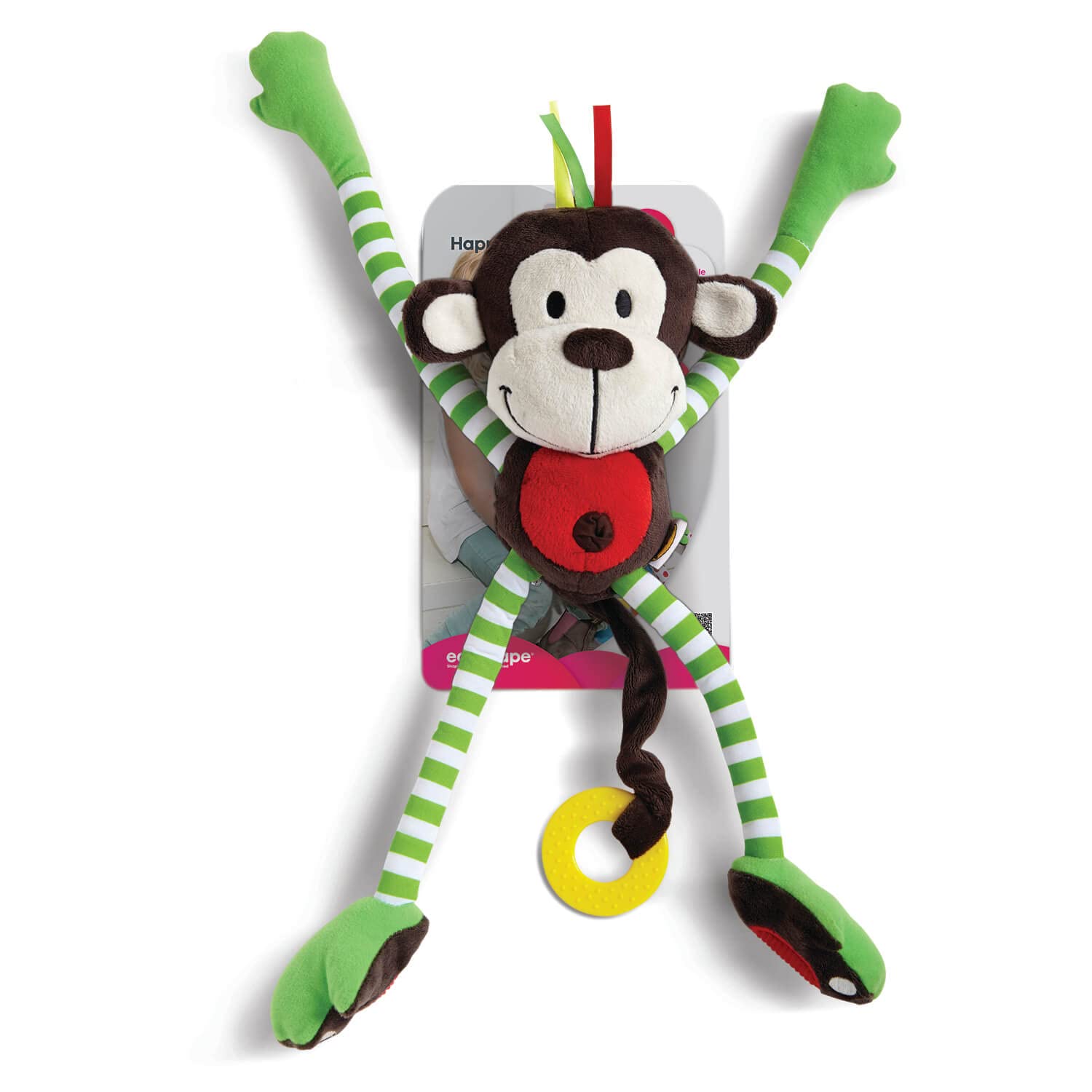 Edushape 627005 Happy Zoo Train – Treno Safari In Legno Da 10 Pezzi Con Animali E Blocchi Colorati – Giocattolo Educativo Per Impilare E Ordinare – Dai 2 Anni