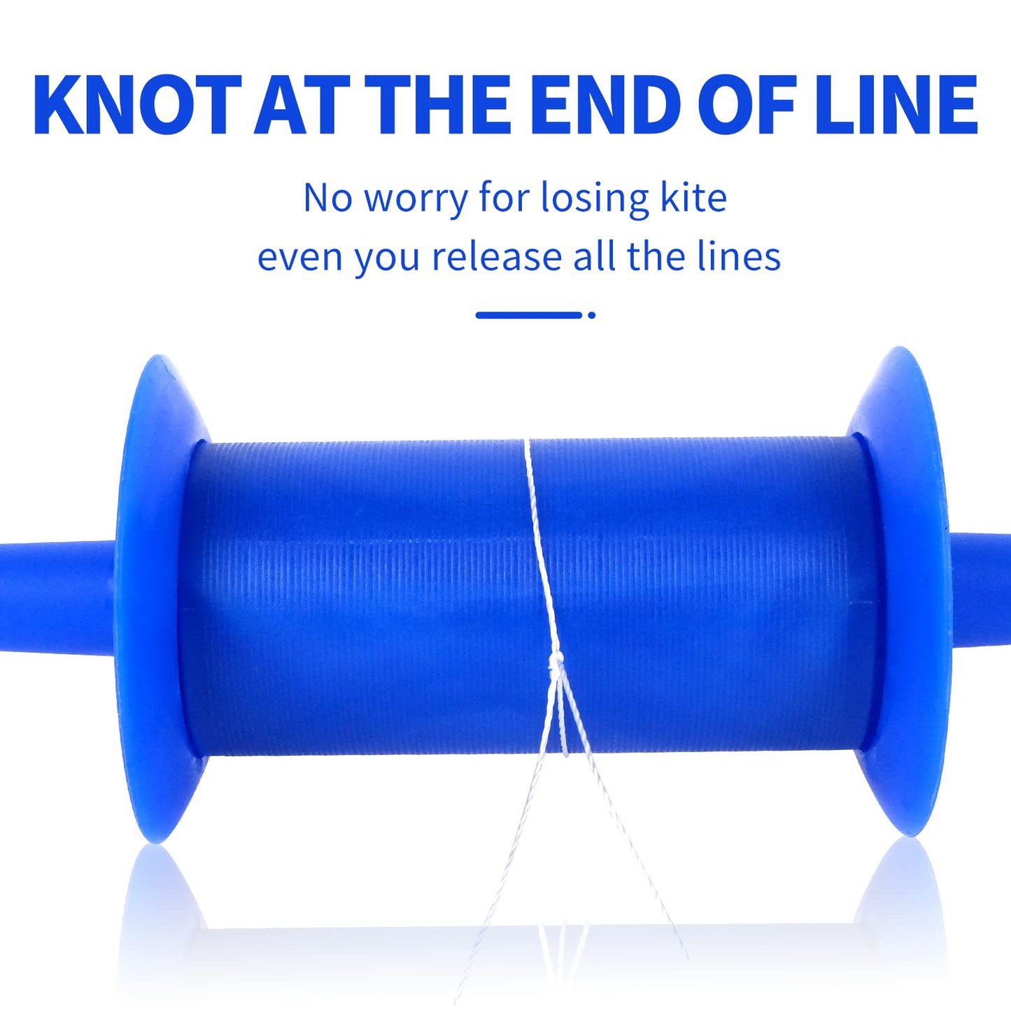 Simxkai Kite Spool, Reel Winder,Grip String Handle, 600 Feet Twisted Line For Each String Handle (1&2&3&4Pack) (Blue)