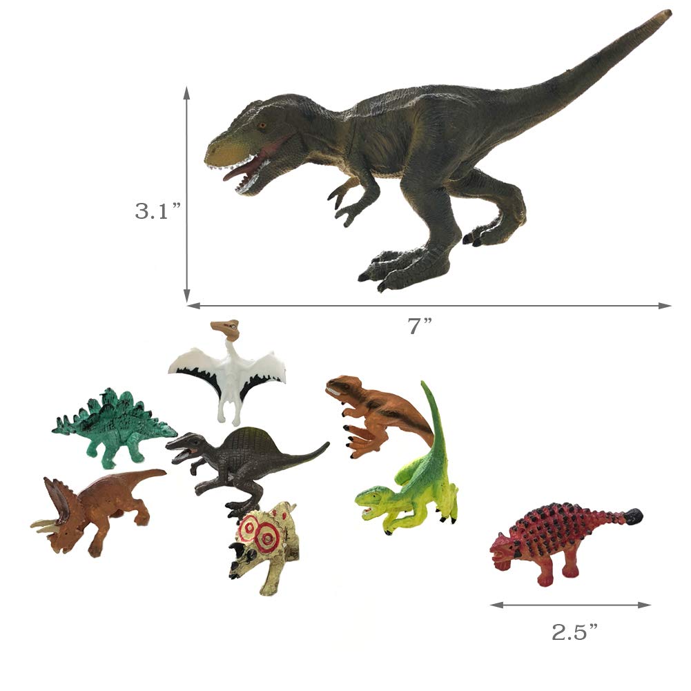 30 Piece Dinosaurs Toys Set - Plastic Dinosaurs Figures, Realistic Dinosaurs Trees & Rocks,Dinosaur Eggs and Nest,Kids Dinosaurs