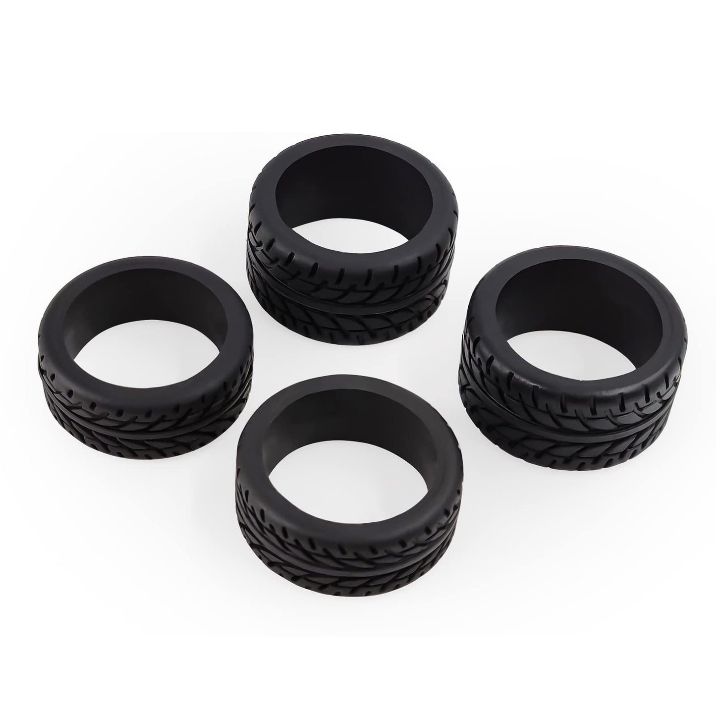 Abendor 4Pcs 1/28 Rc Drift Car Tires, [2N+2W] High Grip Tires Simulated Tire Tread Racing Tyre for 1/28 Mosquito Cart Mini-Z MR0