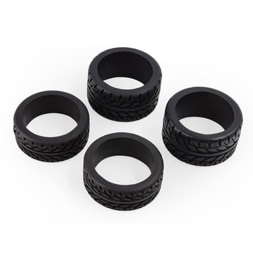 Abendor 4Pcs 1/28 Rc Drift Car Tires, [2N+2W] High Grip Tires Simulated Tire Tread Racing Tyre for 1/28 Mosquito Cart Mini-Z MR0