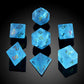 Dnd Dice Cracked Frosted Glass 7 Piece Blue Zircon Dice With Great Gift Case For Dnd Dungeons And Dragon Tabletop Game (Blue Gla