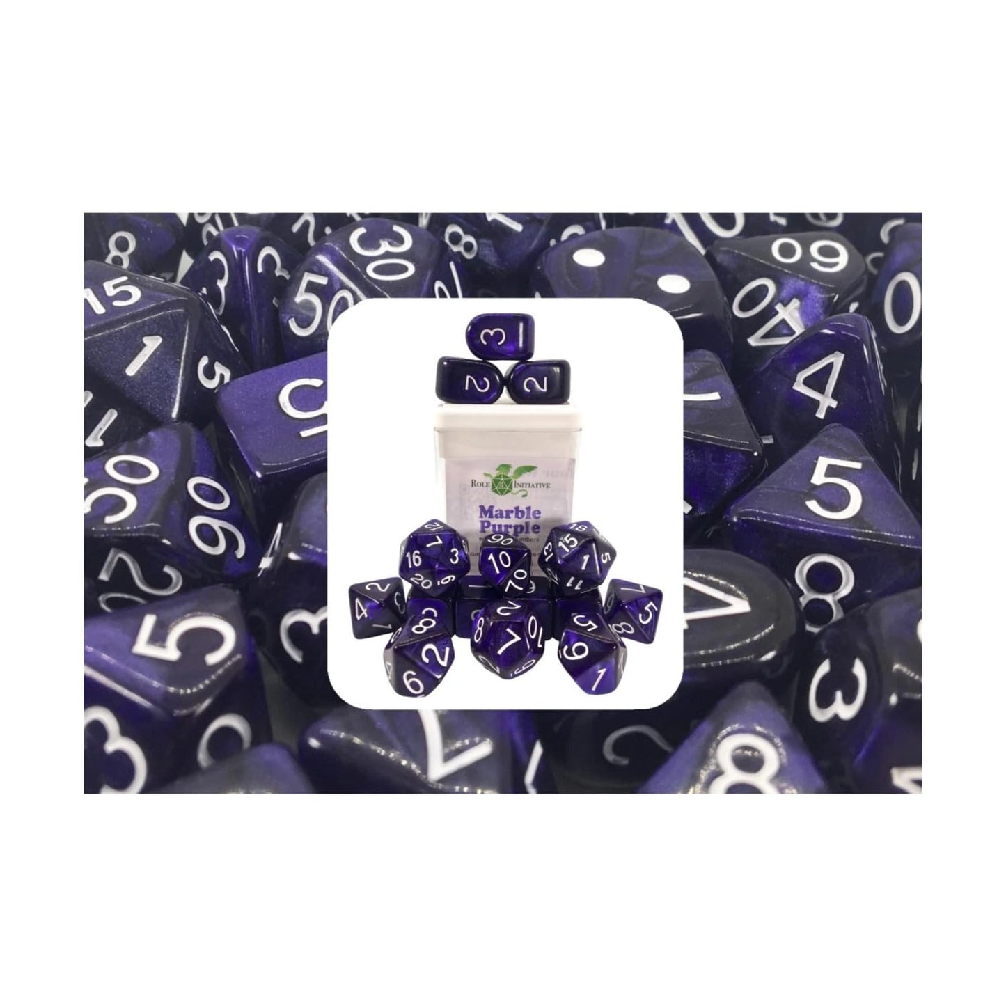 Role 4 Initiative Poly Set Marble Purple W/White And Arch'D4 (15)
