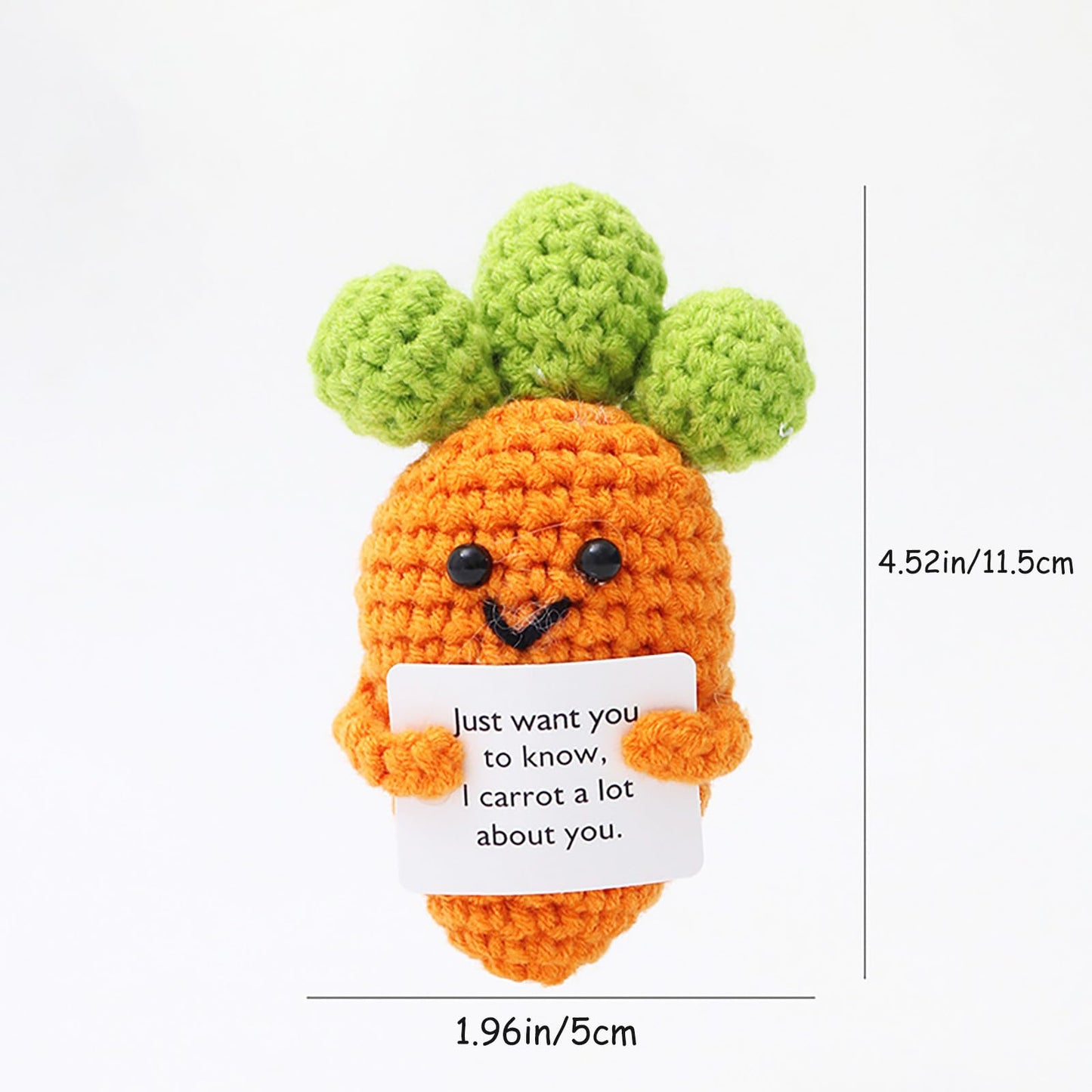 Mmnhjhut Funny Mini Positive Potato,3 Inch Positive Crochet Carrot Toy,Soft Wool Knitting Toy With Positive Card For Friends, Pa
