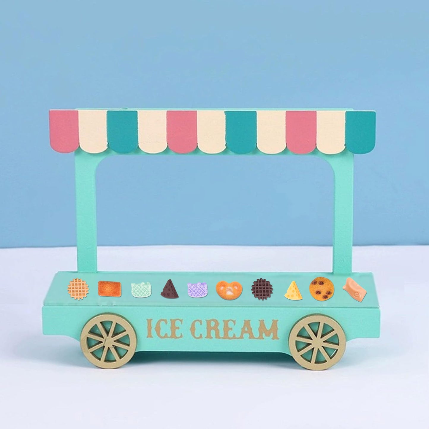 WOZADU 300 PCS Mini Resin Cookie Series Figurines for Crafts Luminous Tiny Resin Dessert Baking Food Miniature Things for Dollhouse Fairy Garden Micro Landscaping Decoration Cake Toppers Decor