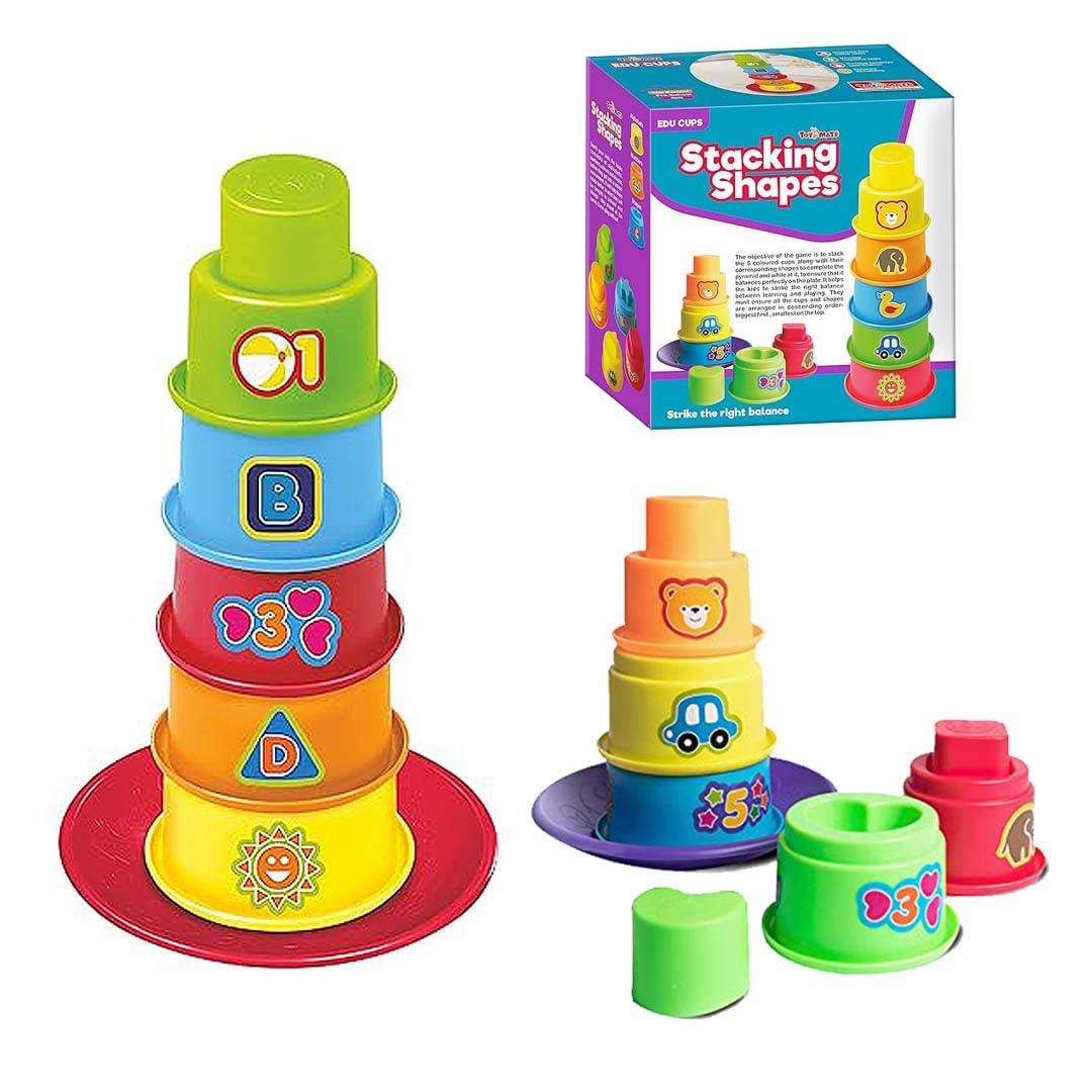 Toyscape Stacking Shapes | Stacking Toys For Kids | MultiColour Kids Toys | Colorful Toddler Activity Toys | Baby Toys | Motor 