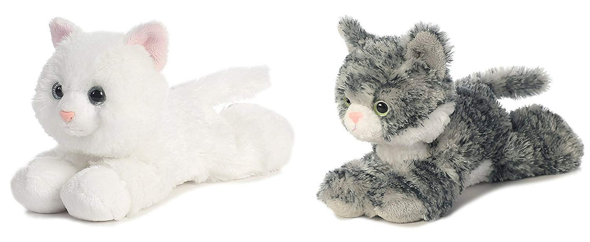 Aurora 31265,31713 Bundle of 2 7.5 Floppy Beanbag Cat Stuffed AnimalsLily & Sugar, Multicolor