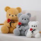 Wgxzyq 12 Inch Teddy Bear Stuffed Animal With Rose, Soft Cuddly Stuffed Plush Bear, Gifts For Kids Baby Toddlers On Baby Shower,
