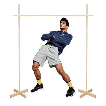 Gothink Wooden Limbo Game For Kids Adults, 4.7Ft Tall Limbo Pole How Low Can You Go Outdoor Game Set Great For Luau, Cookout, Po