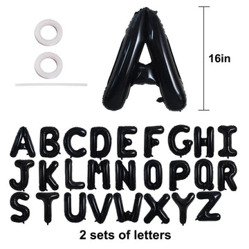 Toniful 52 Pieces 16 Inch Cream White Letter A-Z Balloons,Custom Phrase Mylar Foil Alphabet Letter Diy Personalized Phrase Banne