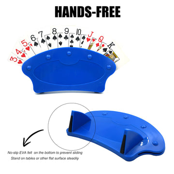 Seetooogames Card Holders For Playing Cards - Canasta Playing Card Games Holder For Kids Seniors - 4 Pack Mixed