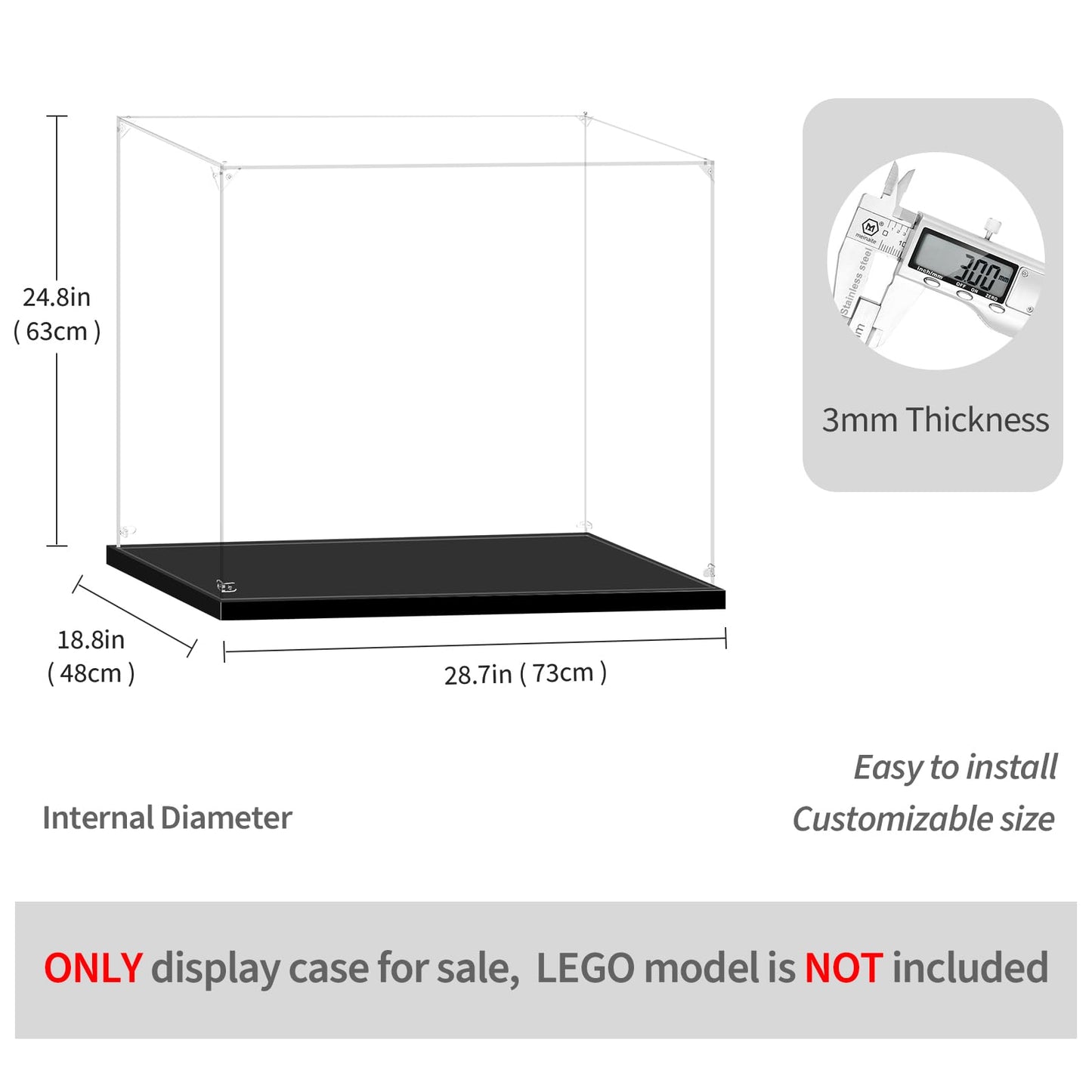 Lilikaka Acrylic Display Case For Lego 71043 Hogwarts Castle, 28.7X18.9X24.8Inches (73X48X63Cm), Protect Your Collectibles From