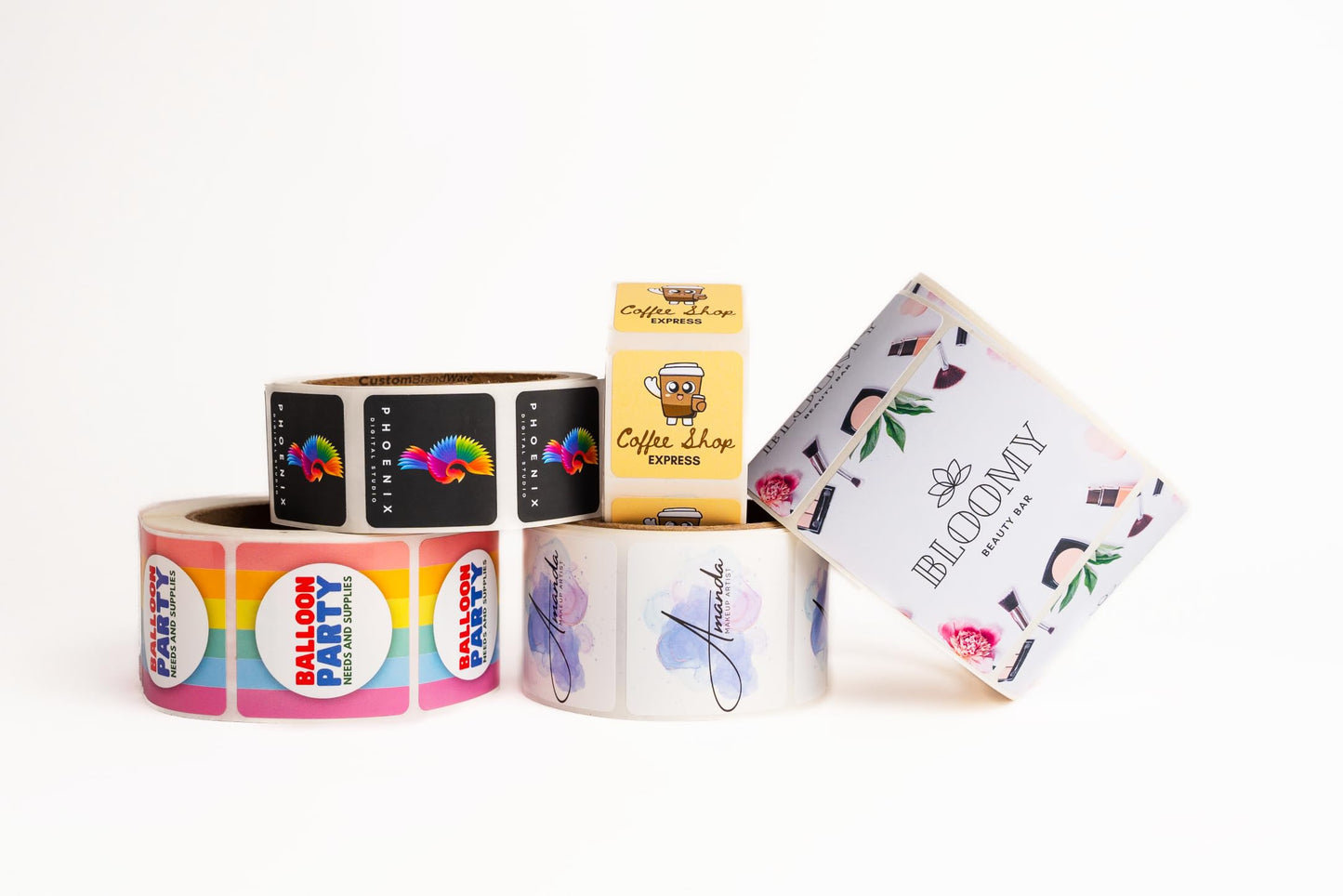 Build Your Own Stickers/Labels - Any Design + Logo- Personalize Your Own Business Stickers- 50+ Roll - Multi Shapes, Sizes, Back