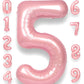 Rainbowq Party 5 Balloon Number 40 Inch For Boy Or Girl Big Pink 0-9 Foil Mylar Large 5 Number Balloon Happy 5Th Birthday Party