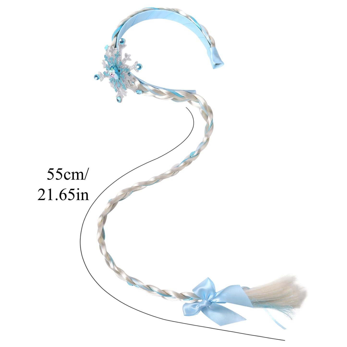 Jaqakid Elsa Costume For Women,Princess Dress Up Wigs, Princess Elsa Long Braided Wig Headbands For Girls Cosplay Hairpiece Cost