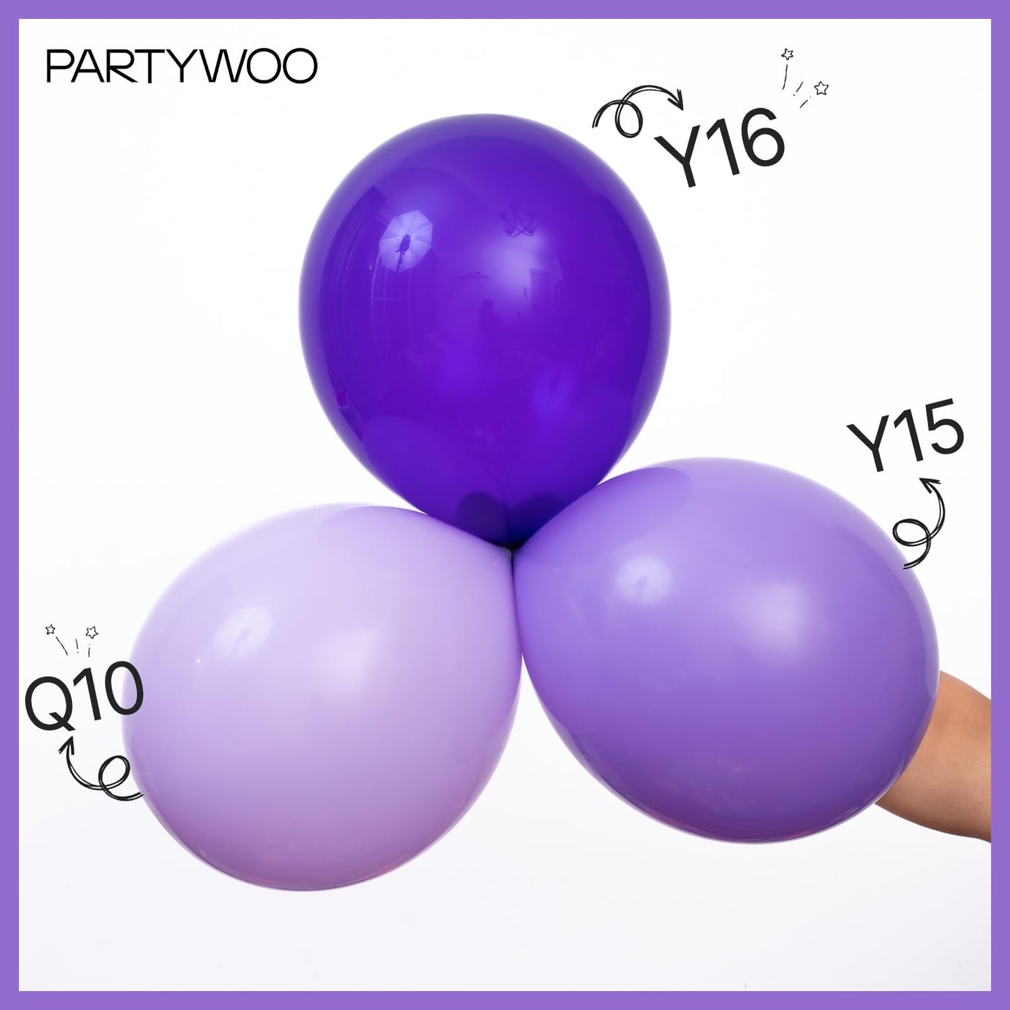 PartyWoo Balloons Arch Kit - 140 pcs Light Purple Lavender Latex, Various Sizes (5-18 Inch) for Graduation, Baby Shower, Birthday Decor
