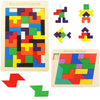 Ronnorr 2 Pack Wooden Puzzle Blocks Geometric Tangram + Russian Blocks Puzzle For Kids & Adults, Intelligence Brain Teasers Toy 