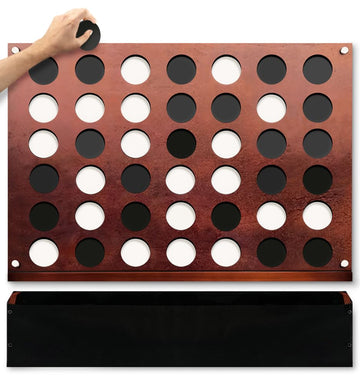 Swooc Games - Wall Mounted Giant 4 In A Row - 60% Quieter - Jumbo Size Wall Games - Game Room Game, Accessories And Decor - Gara