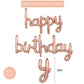 Beishida Rose Gold Happy Birthday Balloons Banner 16 Inch Mylar Foil Birthday Letters Balloons Sign Reusable For Birthday Decora