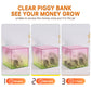 Aipor Piggy Bank For Adults/Kids Must Break To Open, Unopenable Acrylic Piggy Bank, Acrylic Color Gradient Piggy Bank For Boys/G