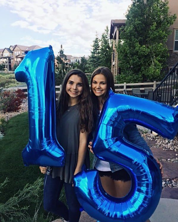 IWERP Navy Blue Number 15 Balloon - 40 Inch Foil Mylar Birthday Decoration for 15th Year Old Girls/Boys