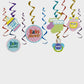 Funcart Baby Shower Hanging Swirl Decoration  Baby Party Decoration Swirls  Set of 6 pcs