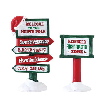 Lemax - North Pole Signs - Set Of 2