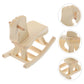 Toddmomy Mini Wooden Rocking Horse 3 Sets Unfinished Rocking Horse Figurines & Christmas Tree Decorations for DIY Craft Painting