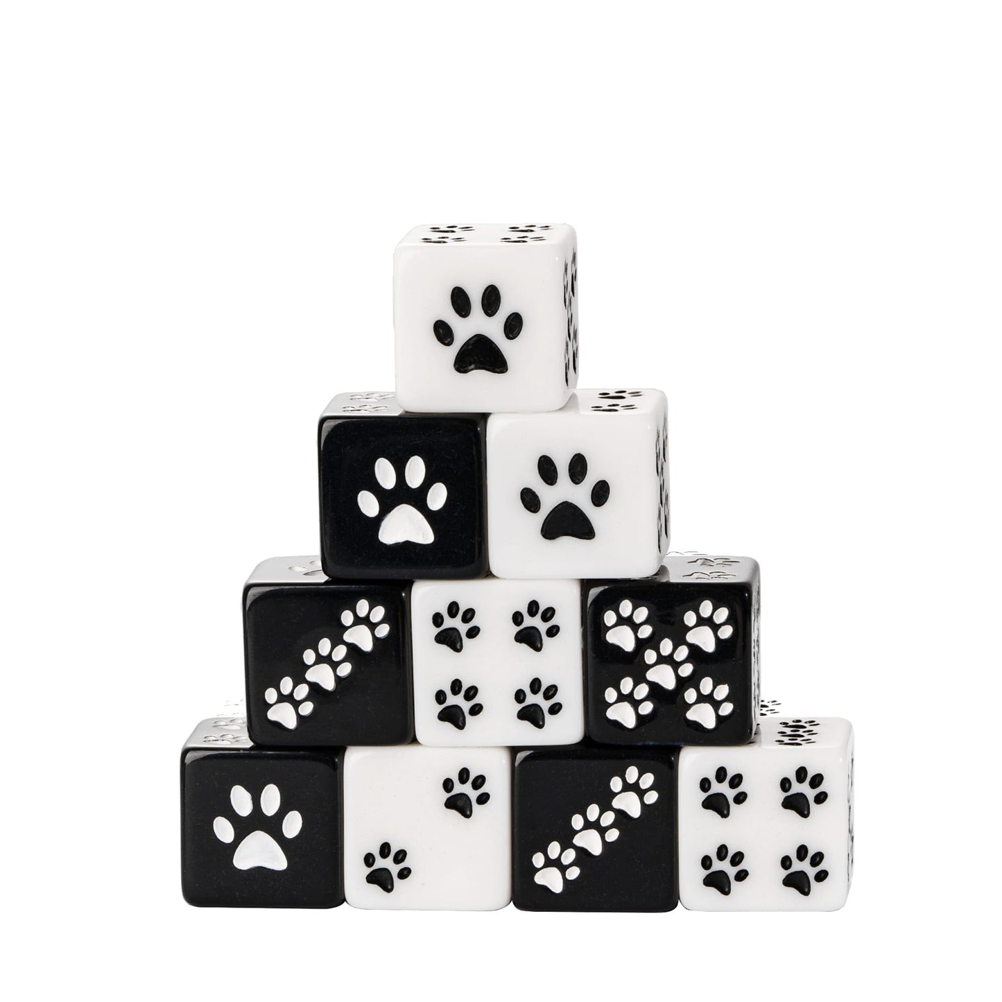 Hddais 10 Piece 16Mm D6 Dice Set, Cat'S Paw Six Sides Standard Dice 6 Sided Dice For Dnd Mtg Prg Wow Tabletop Games