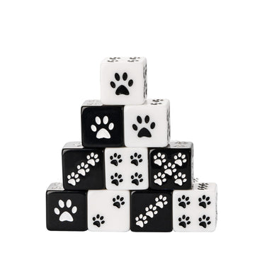 Hddais 10 Piece 16Mm D6 Dice Set, Cat'S Paw Six Sides Standard Dice 6 Sided Dice For Dnd Mtg Prg Wow Tabletop Games