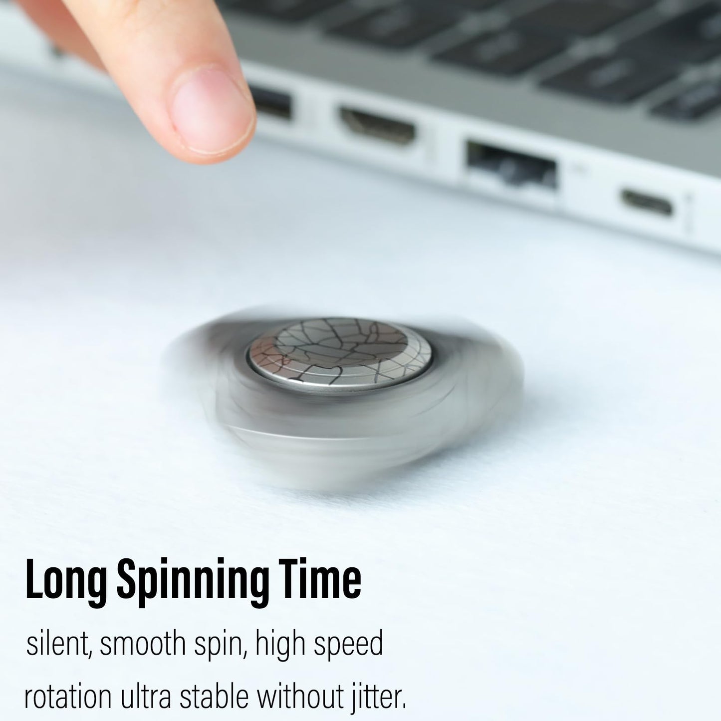 FREELOVE Metal Fidget Spinner for mature-themeds  Heavy Duty Tri-Spinner Toys  Small Mini Fox Figette Tools  Silent High Speed enhanced Bearing  Fast Spin Hand Widget  Titanium Alloy led Design