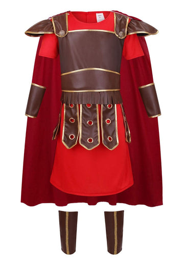 Lmyove Kids Warrior Costume, Halloween Boys Roman Soldier Gladiator Viking Medieval Historical Role Playing Party 4-14Y (9-10Y,B