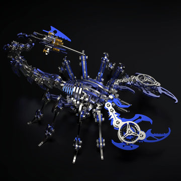Konhaovf Blue 3D Metal Puzzle For Adults Scorpion, Diy Colorful 3D Metal Model Kits To Build With Tool, 3D Desktop Model Kits Bu