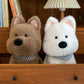 WUFUVAP Cute West Highland White Terrier Dog Stuffed Animals Soft West Highland Plush Scottish Terrier Westie Puppy Stuffed Dog Plushies Gifts for Kids (Brown)