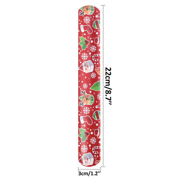 ZENZAL 48PCS Christmas Slap Bracelets Slap Xmas Snap Bracelet Party Favors Toys Slap Bands Assorted Christmas Theme Pattern for