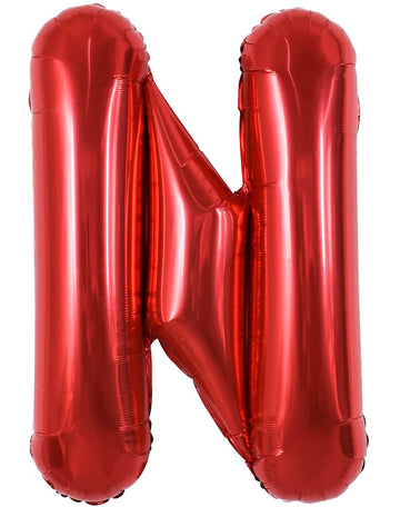 Toniful 40 Inch Large Bright Red Letter Balloons A-Z, Giant Jumbo Helium Foil Mylar Big Letter N Balloons For Birthday Party Ann
