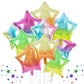 TONIFUL 30Pcs 18 Inch Large Colorful Star Shape Foil Balloons Big Gradient Stars Helium Mylar Ballons for Birthday Wedding Baby 