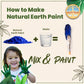 Natural Earth Paint Wooden Egg Kit - 6 Non-Toxic, Eco-Friendly Paints & Bamboo Brush - Easter Egg Decorating & Craft Set - Compo