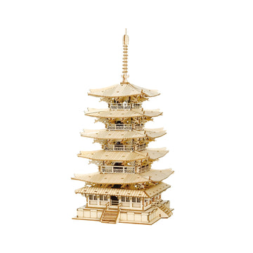 Rowood 3D Puzzles For Adults, Wooden Model Kits For Adults To Build, Gift On Birthday Christmas - Five-Storied Pagoda (275 Pcs)