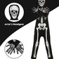 qqpouc Halloween skeleton costume kids glow in the dark skeleton costume on both sides Skuller candy bag for boys and grils