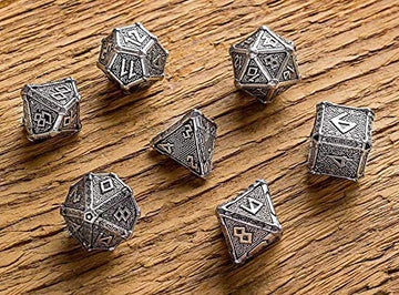 Q-Workshop Metal Mythical 7 Polyhedral Ornamented Dice Set