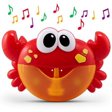 Chuchik Crab Bubble Bath Maker For The Bathtub. Blows Bubbles And Plays 24 Children’S Songs - Baby, Kids Bath Toys Makes Great Gifts For Toddlers - Sing-Along Machine (Light-Red)