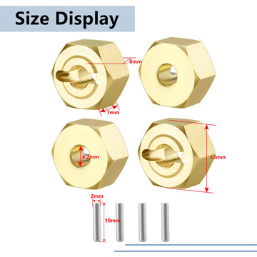 MORLORDY 4PCS RC Brass Hex Hub Adapters 8mm for Axial UTB18 Capra Trail Buggy Upgrades 1/18 Scale RC Crawler Car Accessories
