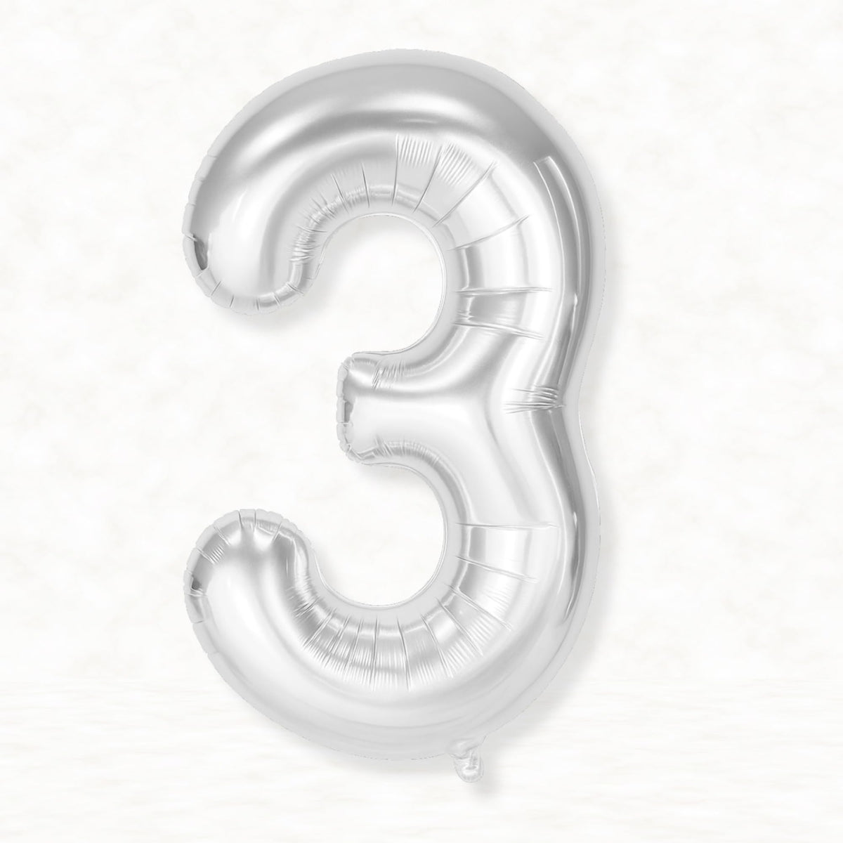 Flyloons 3 number Foil Balloon Silver 16 inch Size For Baby Kids Boys Girls Happy Birthday Anniversary Decoration Items 3rd Year
