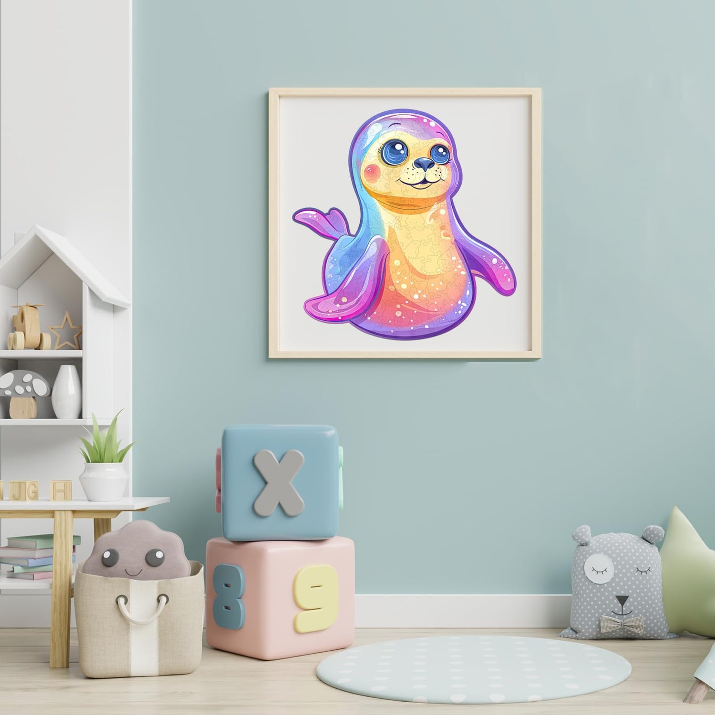 Jiroinlly Wooden Puzzles for mature-themed and Kids  100 Pieces Ocean Puzzle  Unique Shaped Sea Lions Wooden Preschool Puzzle  Toddler Wooden Puzzle Toy Gift for Family and Friends  Suitable for Family Games